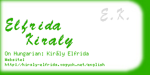 elfrida kiraly business card